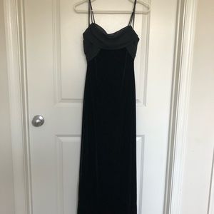 Betsy & Adam Velvet Formal Evening dress with draped details